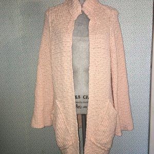 Free People Waterfront Open Front cardigan sweater in peach fuzz Pink Color M